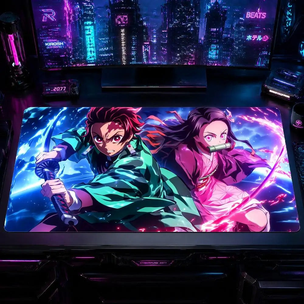 🎮 Tapis de Souris Demon Slayer 60×30 cm – Gaming Desk Mat Anime